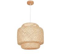 Lustre Naturel, plafonnier décoratif rétro en Osier et rotin, Lanterne E27 avec Cordon réglable pour Halls d'entrée et couloirs