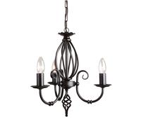 Lustre Noir CANDELA 1 Design Rustique Réglable Salle à Manger