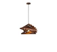 Lustre Nordique Moderne à tête Unique de 15,7 Pouces, Suspension Triangulaire pivotante à Huit UX en chêne, culot E27, Hauteur réglable pour l'intérieur