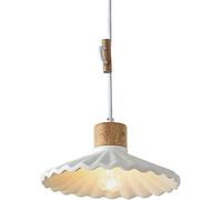 Lustre, Nordique Simple Multicolore Pendentif Clair Ombre Industrielle Ciment Suspendu Lampe à Bois Massif Plafond de palissade pour la Salle à Manger de la Vie de Cuisine (Rose)