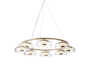 Lustre Nuura Blossi 8, Or Nordique et Verre Transparent