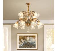 Lustre Pastoral américain, créativité française, Fleur, Salon, Salle à Manger, Chambre à Coucher, Bureau, Villa, Maison, Lampe Suspendue LED (C 12 lumières)