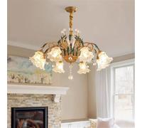 Lustre Pastoral américain, créativité française, Fleur, Salon, Salle à Manger, Chambre à Coucher, Bureau, Villa, Maison, décoration LED, Lampe Suspendue (C 8 lumières)