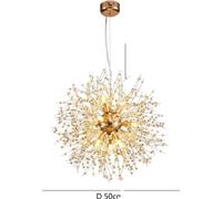 Lustre pissenlit en cristal, sources lumineuses, éclairage réglable, or 8 lumières, gradation 3 couleurs