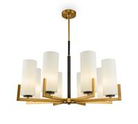 Lustre Plafonnier E27 76 Cm Large En Laiton Blanc Noir Métal Verre