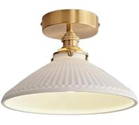 Lustre Plafonnier en Céramique Blanc Laiteux E14 Plafonnier Encastré Plafonnier Intérieur De Style Japonais Plafonnier pour Couloir Balcon Entrée Foyer Cage D’escalier Allée L, E