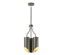 Lustre Plafonnier Lampe Suspendue Acier Nickel D 26,8 Cm Gris Foncé 3 Flammes