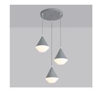 Lustre, plafonnier moderne simple à trois têtes - Lustre suspendu en fer et métal avec lumière LED 4000 K compatible avec les luminaires du salon, de la salle à manger (transparent) Beauty Comes