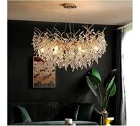 Lustre Plafonnier pour Salle à Manger Post Lustre K9 Cristal LED Lustre Salon G9 Lustre Suspendu en Aluminium Doré Lustre Suspendu Lustres De Luxe, 3 Changeable, Oval L120cm 12 Light