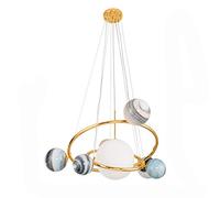 Lustre planète du système solaire nordique G9, lustre moderne en terre errante, lumière créative pour chambre d'enfant, pour salon, salle à manger, bar, chambre à coucher-Ligne de suspension