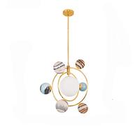 Lustre planète du système solaire nordique G9, lustre moderne en terre errante, lumière créative pour chambre d'enfant, pour salon, salle à manger, bar, chambre à coucher-Planète boom 7 têtes