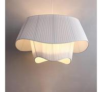 Lustre plissé en tissu français pour salon, chambre à coucher, éclairage de plafond à LED, lampe de plafond blanche, luminaire d'éclairage, lampe de jupe (couleur : blanc, taille : lumière chaude)