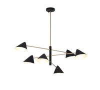 Lustre Post-Moderne en Fer forgé, Abat-Jour Conique créatif, Suspension Lumineuse réglable en Hauteur pour Salon, Salle à Manger, Chambre, Hall d'hôtel (130 cm / 51 Pouce