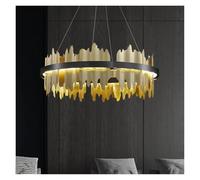 Lustre postmoderne pour Salon, Chambre à Coucher, plafonnier Noir, Lampe Suspendue pour îlot de Cuisine, éclairage Moderne(80cm)