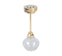 Lustre pour chambre à coucher, plafonnier miniature, modèle de maison de poupée, accessoire d'éclairage réaliste, jouet ensemble de jeu 1:12, abat-jour rond miniature en verre pour maisons de poupées