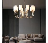 Lustre pour Salon, Chambre à Coucher, Bureau, Cuisine, Villa, Style rétro de Luxe, Lampe Suspendue en Laiton doré, éclairage Moderne(10heads)