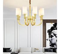 Lustre pour Salon, Chambre à Coucher, Bureau, Cuisine, Villa, Style rétro de Luxe, Lampe Suspendue en Laiton doré, éclairage Moderne(8heads)