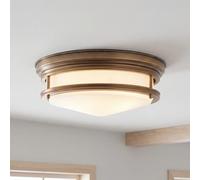 Lustre Premium Art Déco Bronze Verre Ø36 Cm E27 Lampe Plafonnier 3-Flammes