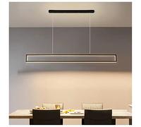 Lustre rectangulaire LED Moderne pour îlot de Cuisine, 35 W, à intensité Variable, Noir, Suspension pour Salle à Manger, Hauteur réglable, idéal pour îlot de Cuisine, Salon ou Maison de lois