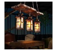 Lustre rétro américain en Bois pour Restaurant, Bar, café, Magasin de vêtements, Hot Pot, Suspension créative en Bois Massif, éclairage Moderne(3 Heads)