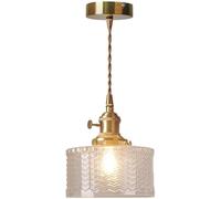 Lustre rétro en Laiton et Verre, luminaire Suspendu Minimaliste pour Chambre à Coucher, Couloir, Tout en Laiton et Verre, luminaire pour Balcon, Bar, Plafond à tête Unique, Petite Lampe Suspend