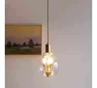 Lustre rétro en Verre avec Abat-Jour en Forme de Globe LED G4, Lampe Suspendue Moderne et Minimaliste en métal pour Chambre à Coucher, Salle à Manger, Bar, Art, Lampe Suspendue de Luxe, Lustre Simple