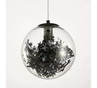 Lustre Rond créatif en Fer et Feuille d'or, Design Nordique INS, luminaire Suspendu en Verre Transparent, Abat-Jour E27, luminaire Suspendu à Une tête pour Salon, Salle à Manger