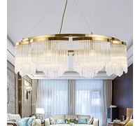 Lustre Rond en Cristal doré, Projet de Villa Post-Moderne, Lampe de Salon, Moderne et Simple, Salle à Manger, D85H25 (cm), élégant et Beau