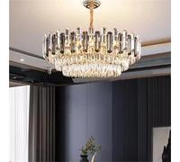 Lustre Rond Moderne et Luxueux en Cristal doré à LED, idéal pour la décoration de la Chambre et du Salon.