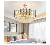 Lustre rond ovale en cristal LED post-moderne brillant compatible avec la salle à manger et le salon, Rétro