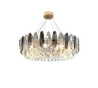 Lustre rond ovale en cristal post-moderne à LED E14 Art déco fer et compatible avec la salle manger,lumières suspendues