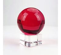 Lustre rouge K9 en verre de cristal pour décoration de la maison, 100 mm, base en bois