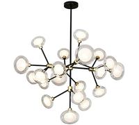 Lustre Salon Décoration Lustre Moderne Noir Artificiel Satellite Pendentif Lumières Encastré Suspension Avec Abat-Jour En Verre Blanc Or Titulaire Plafonnier Luminaire Pour La Vie Full of stars