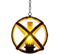 Lustre Simple en Corde de Chanvre Style Vintage, Style Village américain, Suspension de Plafond, Lampe à pétrole Antique,lustres