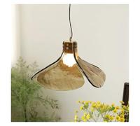 Lustre Simple et Moderne en Verre Marron à Quatre Feuilles en Forme de trèfle à Quatre Feuilles, Lampe de Chevet Suspendue à LED rétro,(40cm)
