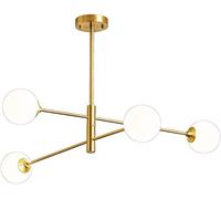 Lustre Spoutnik à 8 lumières, Style Milieu du siècle, Design Moderne, doré, Industriel et Rustique, idéal pour Une Salle à Manger, Une Cuisine, Une Chambre à Coucher ou Un îlot de Cuisine. F