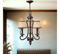 Lustre Stan 9 Crème 3xE14 Recoupable Ø46cm Rustique Design Lampe Salle à Manger