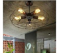 Lustre Steampunk Industriel Vintage en métal, 5 lumières, Style rétro Noir, avec Douilles E27. Plafonnier Unique en Forme de Cage métallique, idéal pour Les Restaurants.