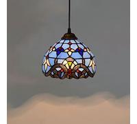 Lustre Style Baroque Suspendu en Verre teinté de 20 cm, luminaire décoratif de Plafond, idéal pour Un Couloir, Un escalier, Un café, Un Bar ou comme Cadeau