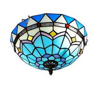 Lustre Style, plafonnier en Verre teinté Bleu Clair de 30 cm, luminaire en Verre méditerranéen, pour Chambre à Coucher, Restaurant, café