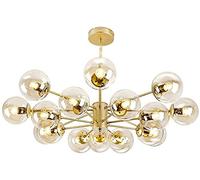 Lustre Suspendu Boule En Verre Doré Style Moderne Mi-Siècle, 6 Lumières, Luminaire de Plafond Pour Salon - Or Et Verre 8T, Lampe Décorative Pour La Maison, Or Et Verre - 16T/Or Et Verre/16T