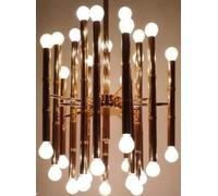 Lustre suspendu compatible avec la salle à manger Jonathan Adler Meurice Lampe au design post-moderne Éclairage suspendu Tube de fer Lampes suspendues LED Chambre (Couleur du corps: Noir 30 têtes)