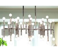 Lustre suspendu compatible avec la salle à manger Jonathan Adler Meurice Lampe au design post-moderne Éclairage suspendu Tube de fer Lampes suspendues LED Chambre (Couleur du corps: Noir 30 têtes)