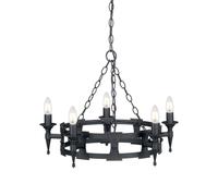 Lustre Suspendu D 60 Cm Lampe De Salle À Manger Plafonnier 5 Braises En Fer