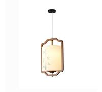Lustre Suspendu de 35 Cm En Tissu, Structure En Bois Et Métal, Cordon Réglable, Douille E27, Éclairage Intérieur Pour Salle À Manger, Îlot de Cuisine, Salon, Chambre, Antichambre