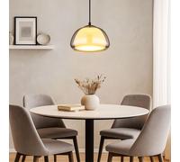 Lampe à suspendre verre fumé opalin Lampe à suspendre salle à manger lampe de salon, rétro, métal, douille E14, DxH 25x120 cm