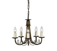 Lustre Suspendu En Acier Noir Et Or Pour Salle À Manger D 37Cm