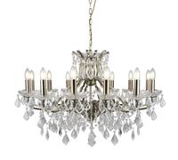 Lustre Suspendu En Cristal Ø 88Cm En Laiton Ancien 12X E14 Chambre À Coucher