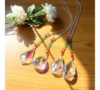 Lustre suspendu en cristal, bricolage, perles colorées, artisanat, chaîne suspendue pour l'extérieur, intérieur, fenêtre de jardin, rideau de mariage, décorations