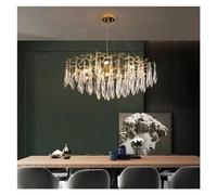 Lustre Suspendu en Verre avec éclairage LED de Luxe, Style Post-Moderne doré, pour la décoration de Votre Salle à Manger (120 cm).